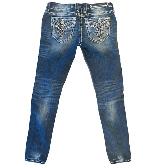 Rock Revival Daray Skinny Jeans Bling Pockets Size 27 - Picture 9 of 12